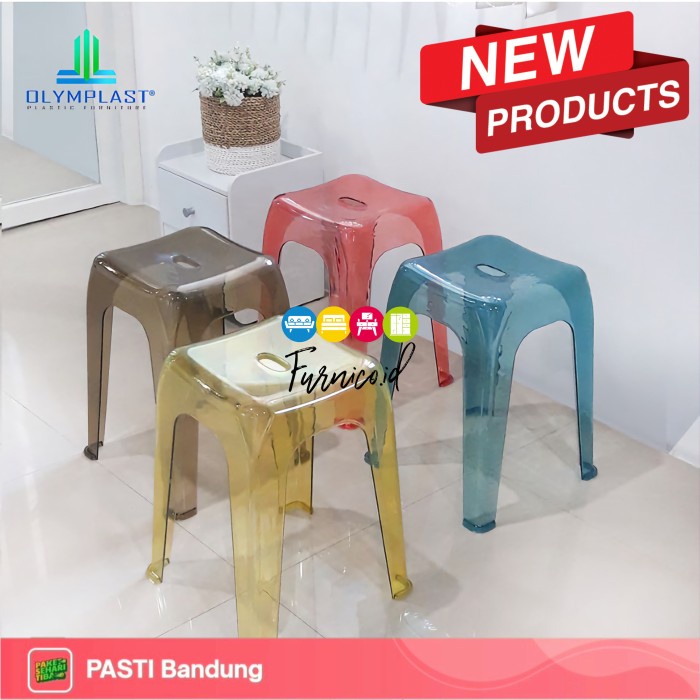 Best Seller Olymplast Kursi Baso Transparan Bening / Crystal Stool / Kursi Cafe