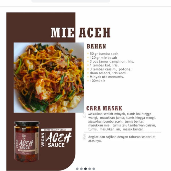 

Vegan E Aceh Sauce / Bumbu Aceh Instant Sehat Netto 250 Gr - Pedas Sedang