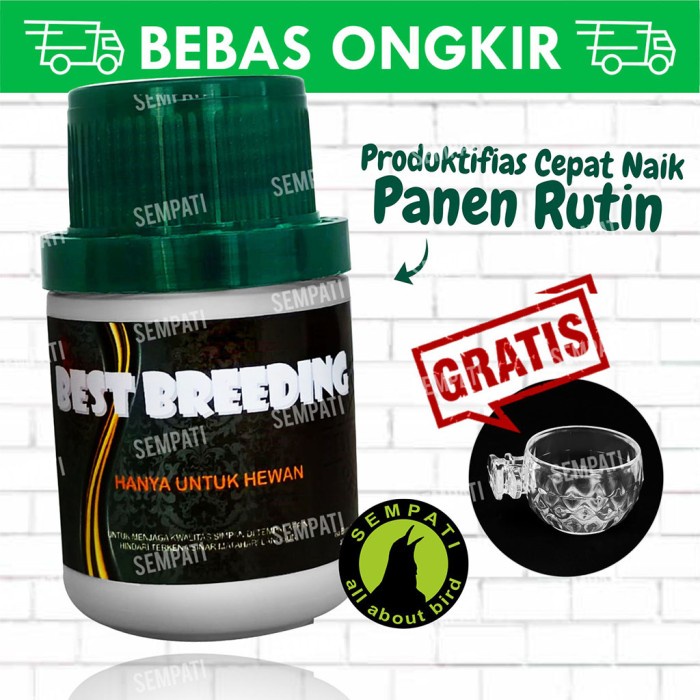 Terlaris Obat Macet Breeding Vitamin Doping Burung Ternak Best Breeding 40 Ml