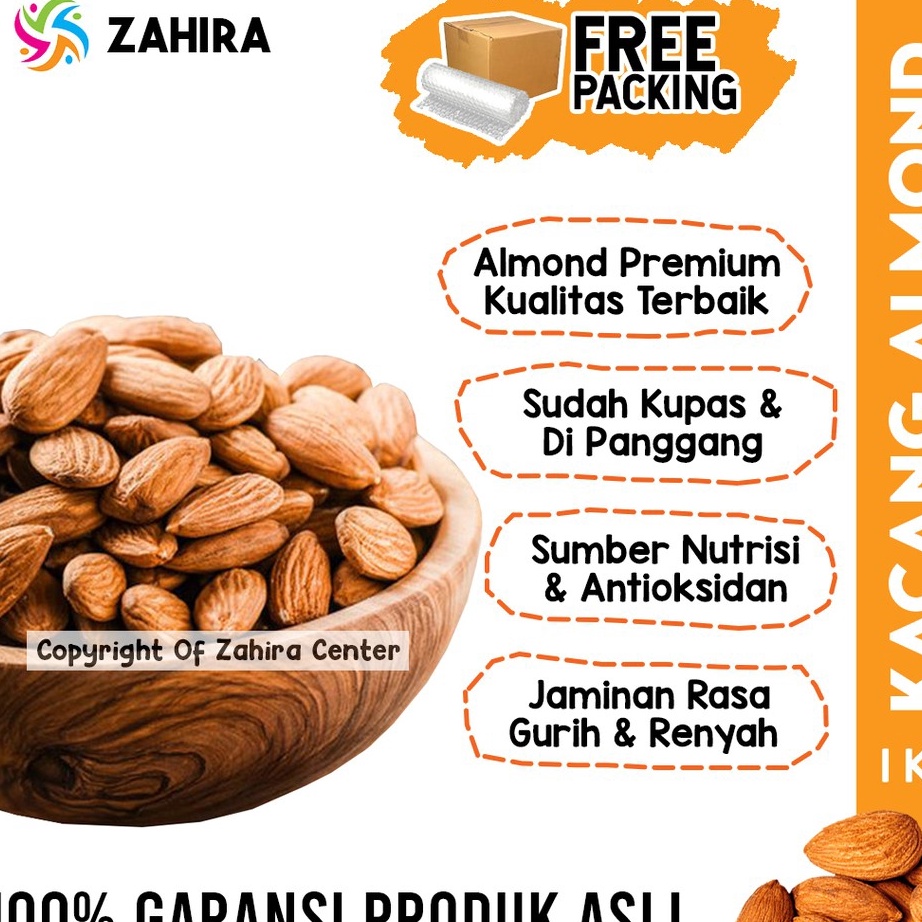 

️✔️✔️ Kacang Almond Kupas Premium Organik 1kg Kaya Magnesium Untuk Perawatan Facial Wajah Wanita MPASI murah