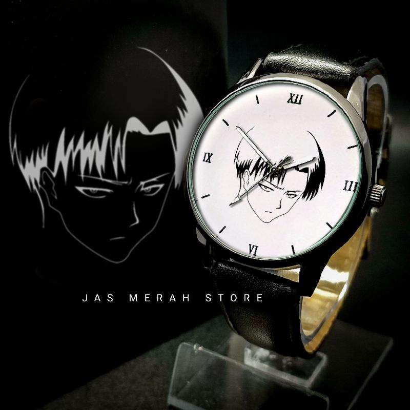 Jam Tangan Levi Ackerman Siluet Premium Include Box Attack on Titan