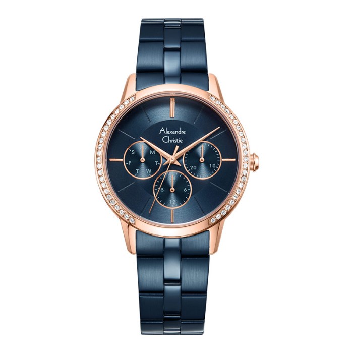PROMO JAM TANGAN WANITA ALEXANDRE CHRISTIE AC 2988 BF BURBU LADIES BLUE DIA TERMURAH
