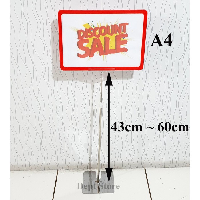 

Terlaris Display Harga Frame A4 Label Promo Plat Standing Pop Price