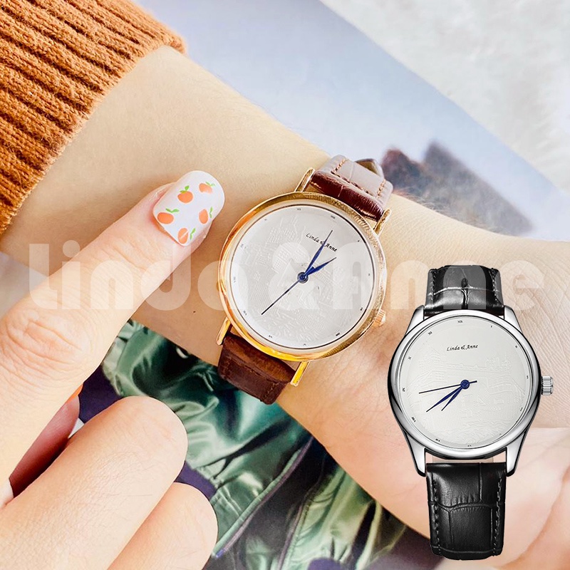 Jam Tangan Pria Fashion Automatic Strap Pu Leather Vintage Casual Anti Air Import/Jam Tangan Couple/Wanita