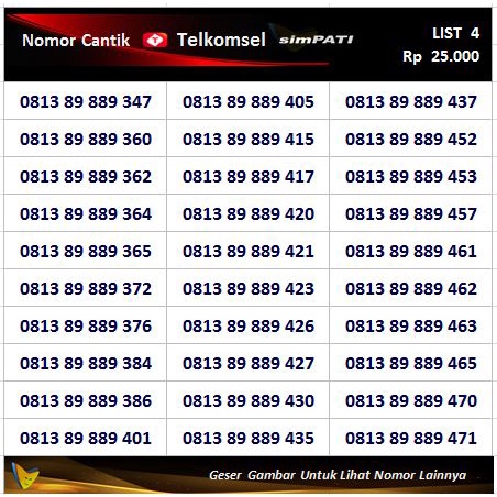 nomor simpati cantik 4g LTE dari Telkomsel mudah di ingat