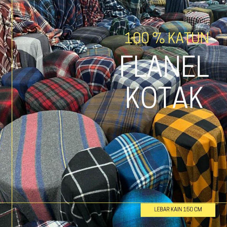 PROMO Kain Bahan Flanel Motif Kotak Flanel Kain Katun Flanel halus ...,,