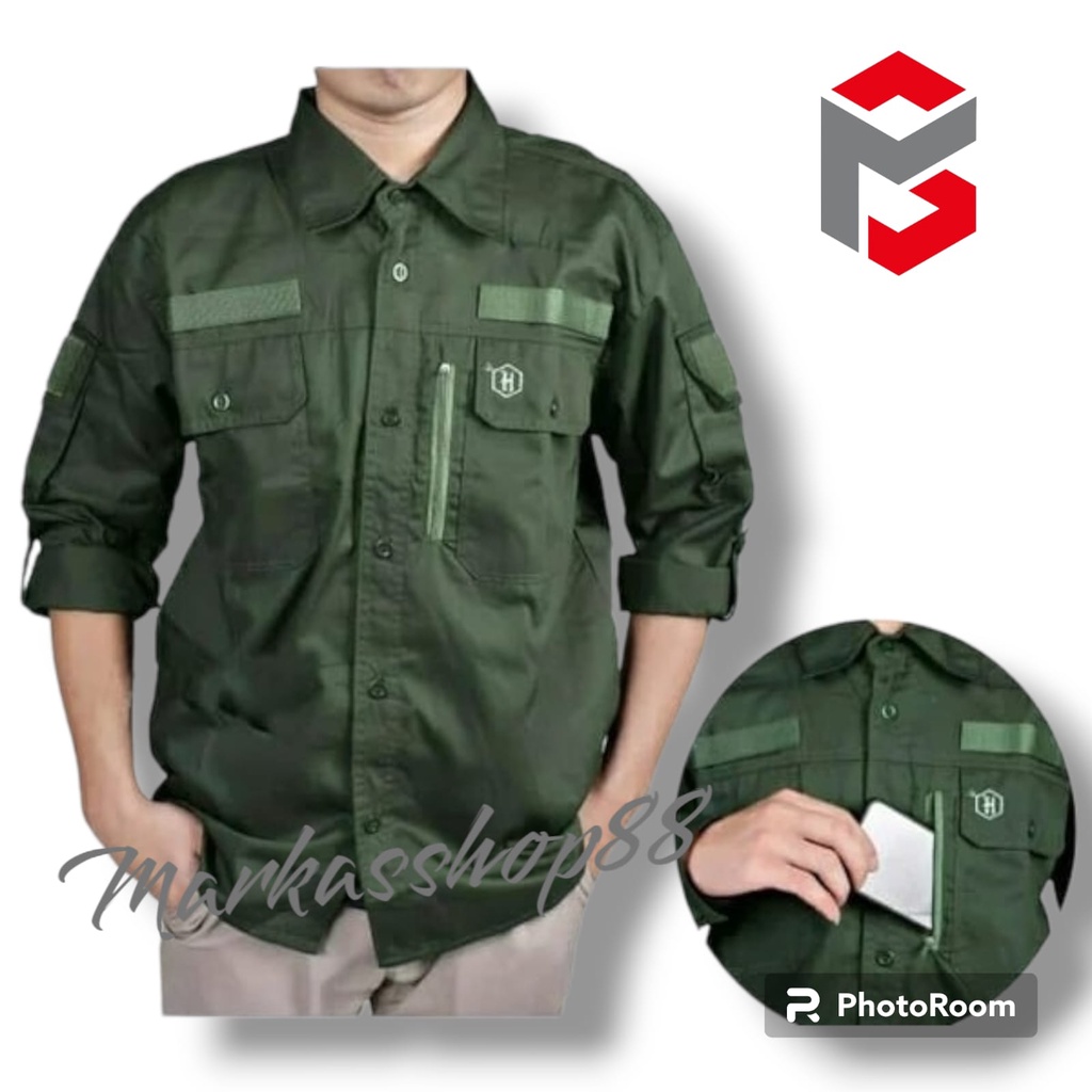 Atasan Kemeja Pria Tactical Terbaru Hexagon Kemeja Outdoor