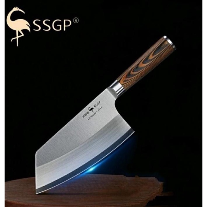 Ssgp Stainless Steel Kitchen Slicing Chopping Knife - Pisau Dapur