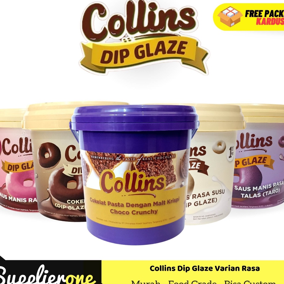 

[KODE PRODUK IIRDG5863] Collins Dip Glaze 1 kg / Toping Donat Collins / Selai Donat / Collins Selai Donat