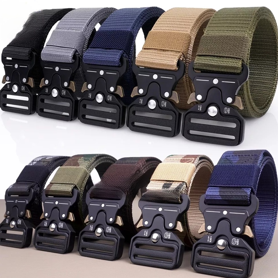 ❤[PROMO MURAH]❤ IKAT PINGGANG NYLON CANVAS POLOS LORENG / SABUK PRIA NYLON POLOS LORENG / GESPER NYL