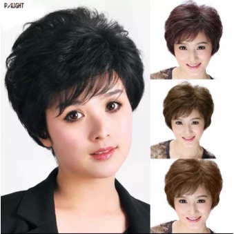 Terlaris Wig Wig Wanita - Rambut Palsu Pendek Keriting Bahan Sintetis Nnk