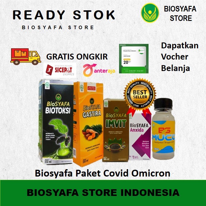 Biosyafa Paket Covid OMICRON- jika ada sakit tenggorokan & batuk