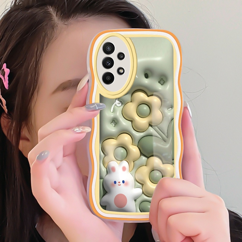 Casing Ponsel untuk Samsung A23 M23 5G A22 5G M22 A32 5G A33 5G M32 5G A21s Case lucu 3D bunga kelin