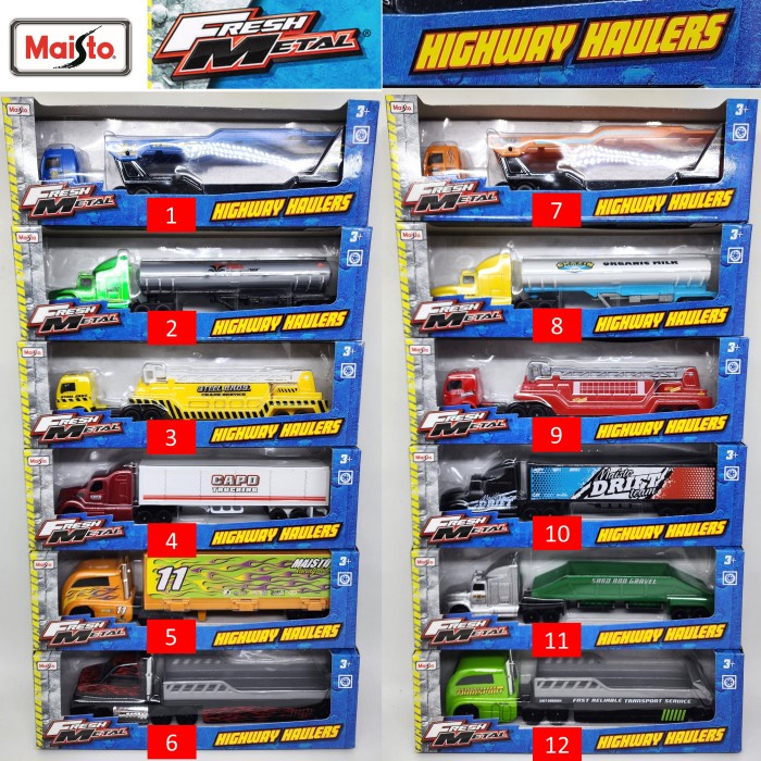 MUST HAVE DIECAST MINIATUR TRUK FRESH METAL HIGHWAY HAULERS MAISTO 1:87 TERLARIS