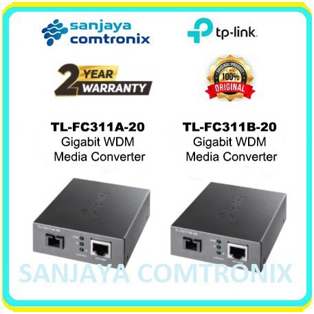 TP-Link TL-FC311A-20 + FC311B-20 Gigabit WDM Media Converter