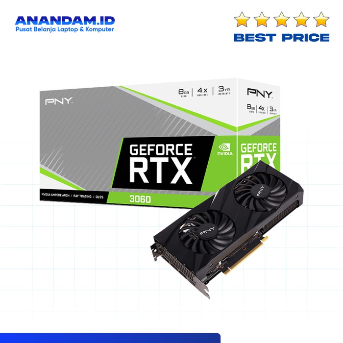 VGA PNY Geforce RTX 3060 8GB DDR6 VERTO Dual Fan