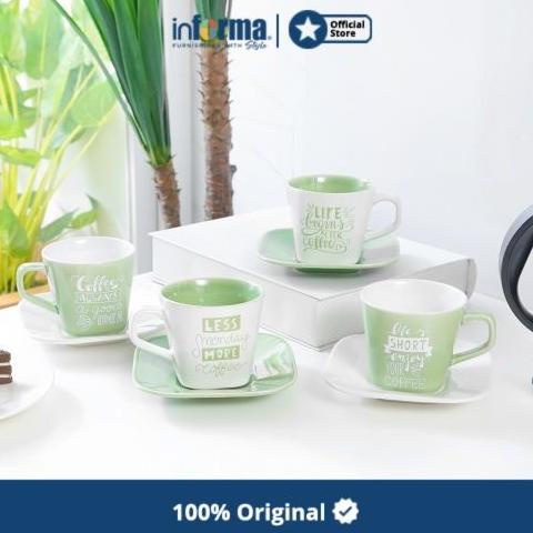 Informa - Appetite 250 Ml Set 4 Pcs Cangkir & Saucer Coffee Life