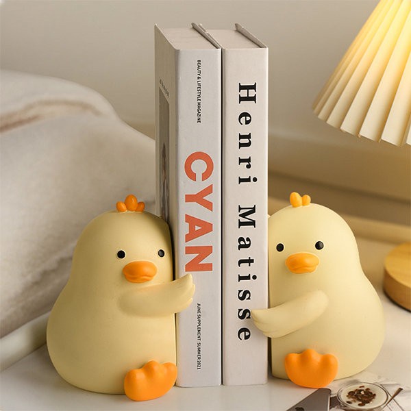 

1 Pasangbook End Bebek Stand Holder Penyangga Buku Super Cute Duck