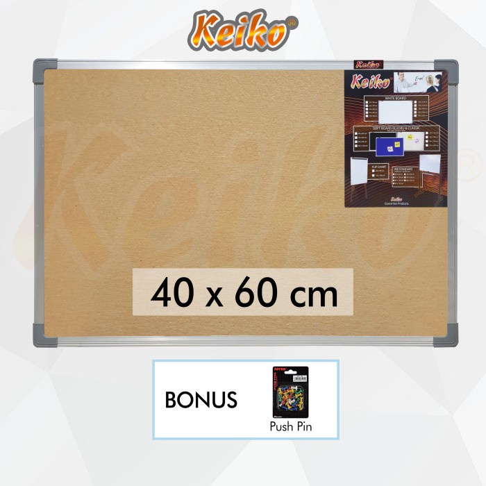 

Bestseller Softboard Cork Pin Board / Papan Mading Gantung Keiko 40 X 60 Cm