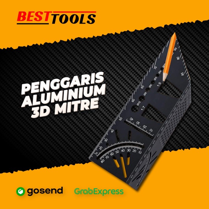 

Terlaris Marking 3D Aluminium / Penggaris Siku Mitre 3D / Marking Miter Gauge