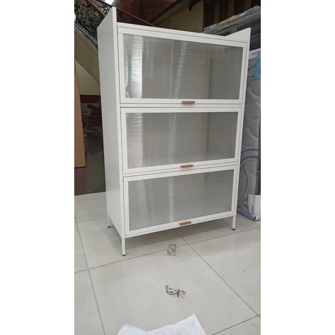 Lemari Dapur / Rak Dapur Besi / Lemari Kaca Modern