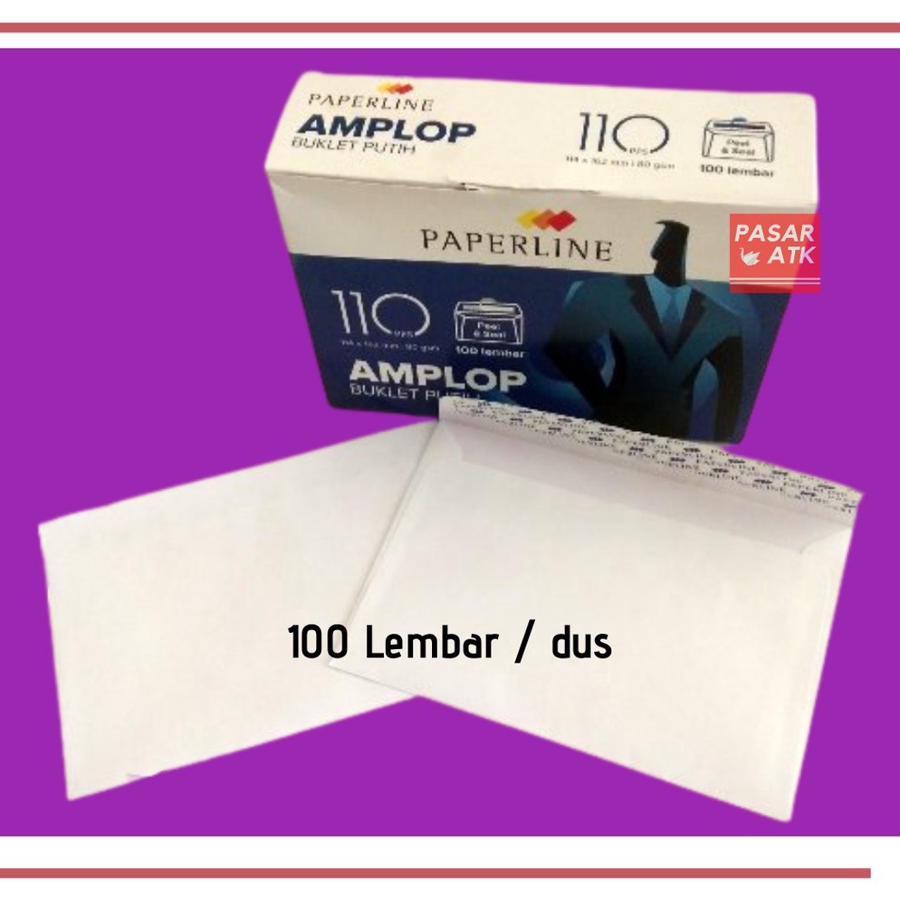 

12.12 STOK READY Amplop Putih Polos PAPERLINE 110 / Amplop Uang