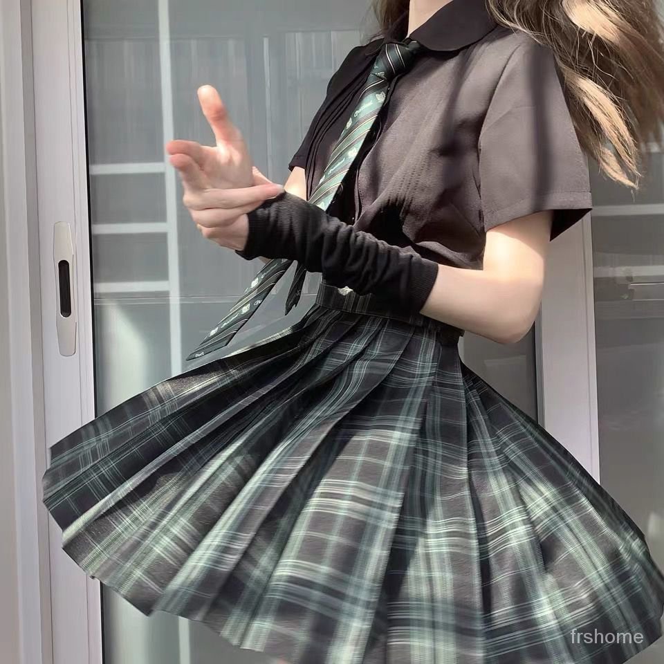 Sarung tangan setengah jari bergaris Jepang / lengan pelindung matahari siswa / lengan tangan untuk