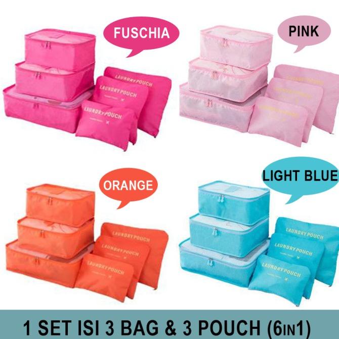 Travel Bag (Tas Travel) Organizer (6in1) Laundry Pouch