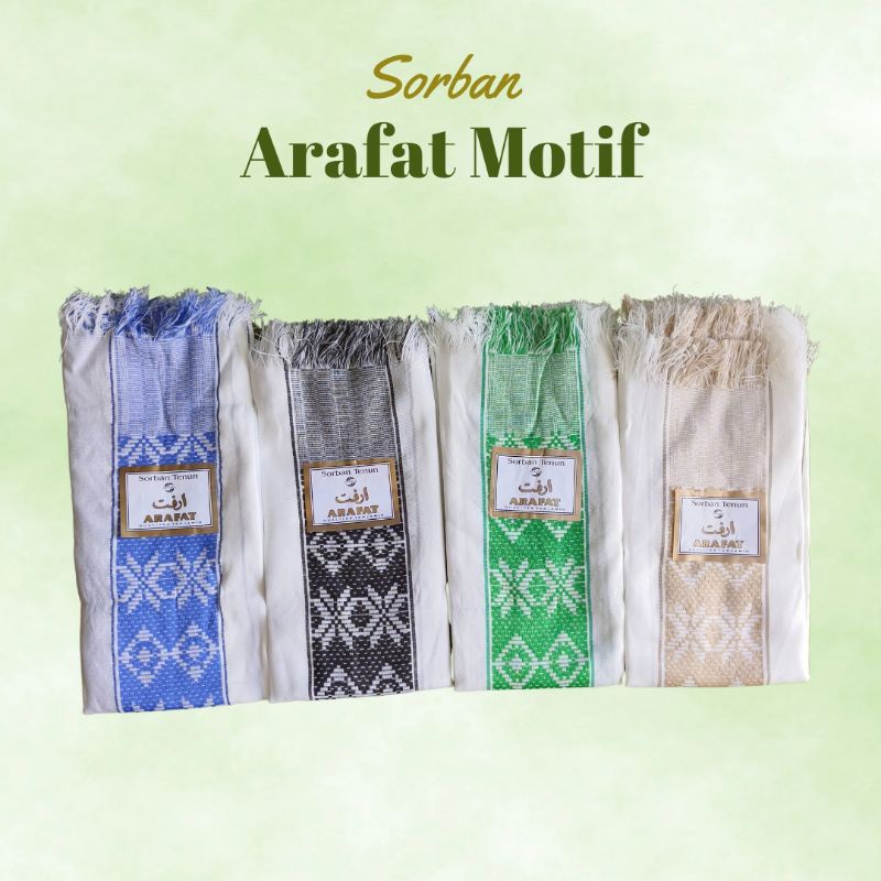 Sorban Arafat Putih Motif Songket Laki-Laki/Pria Souvenir/Oleh Oleh Haji Umroh Arabic Style Premium