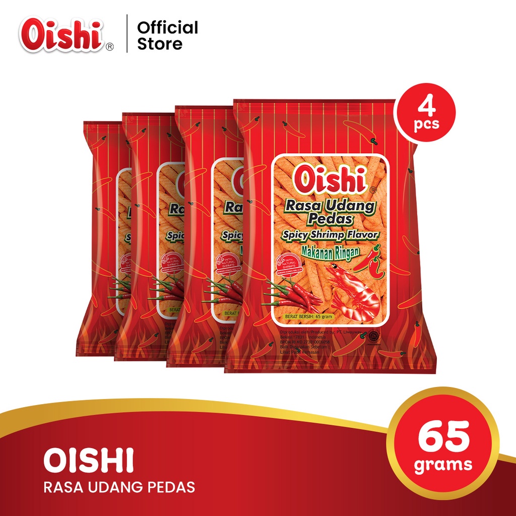 

Oishi Rasa Udang Pedas - Multipack 4 pcs