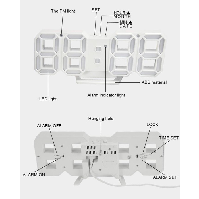 Jam Meja Led Digital 3D Clock Jam Dinding Tembok