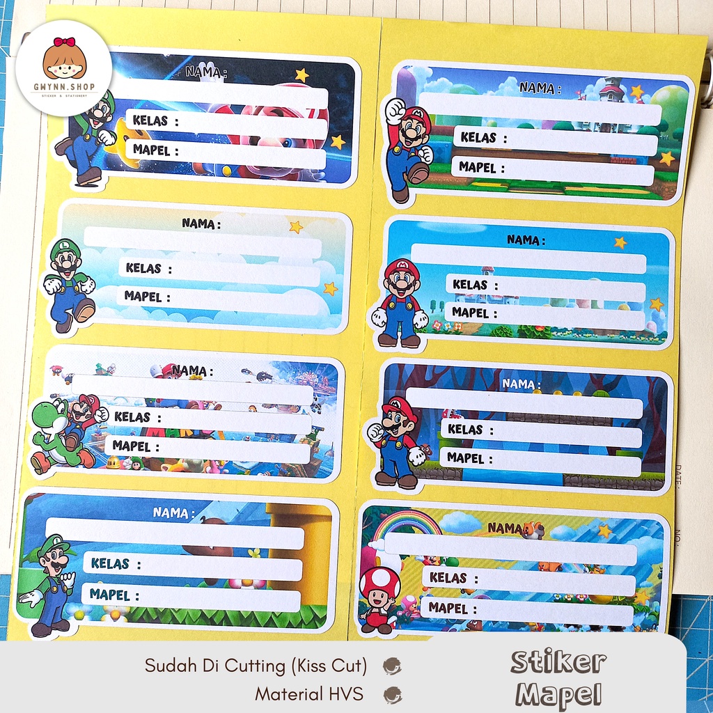 

Stiker Mapel | Label Buku Mata Pelajaran Sekolah | Super Mario Bros