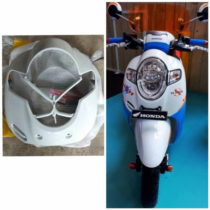 Tameng depan Scoopy donat 2017 2019 putih
