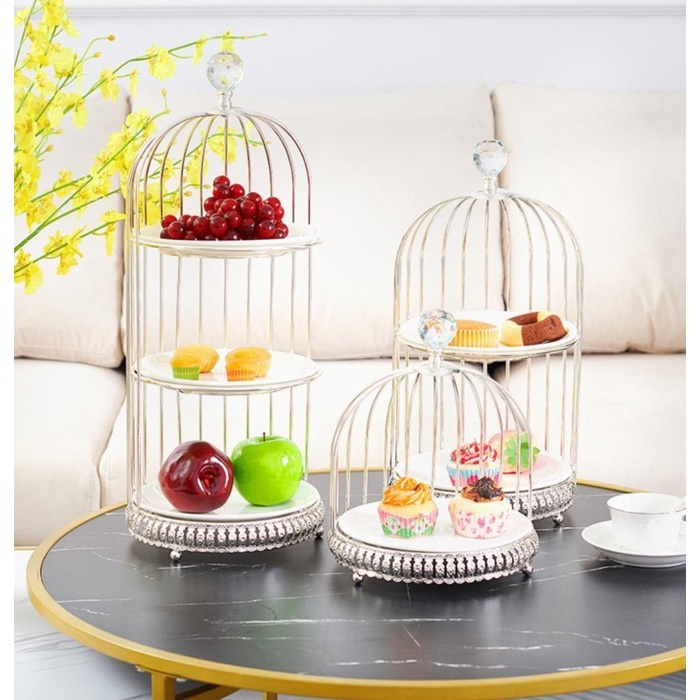 Best Seller Ceramic Cake Stand Bird Cage Dessert Table Decor