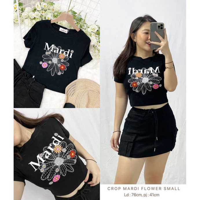 MDLV ~ Kaos Crop Mardi Flower Small BKK