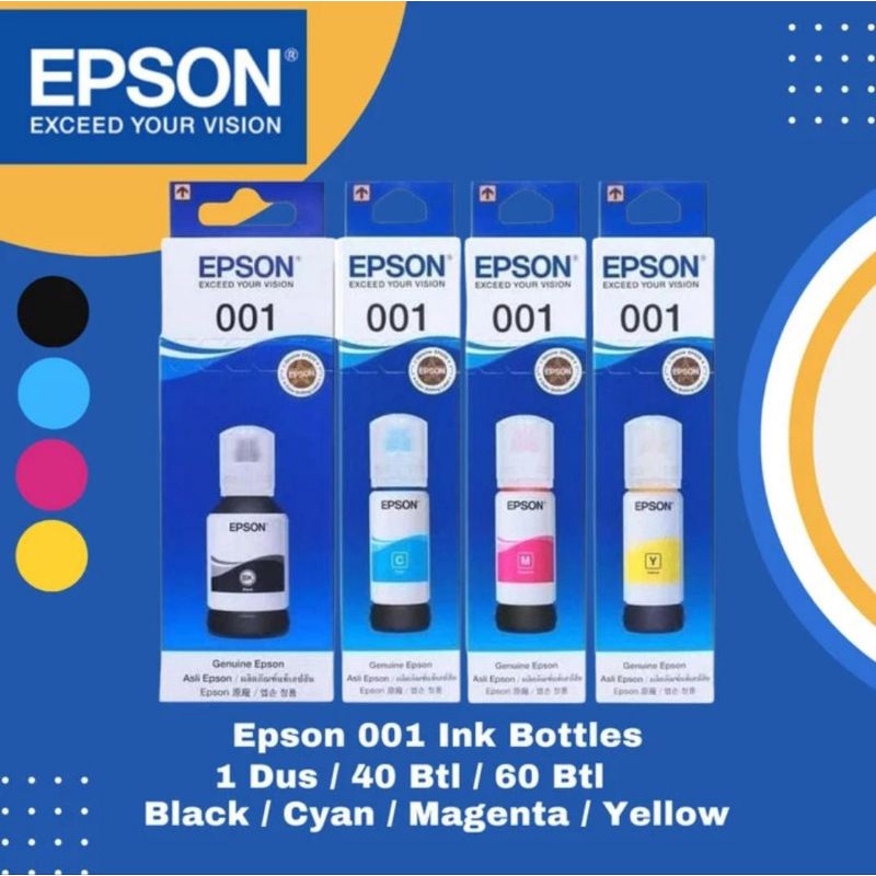 Tinta Epson 001 Refill Ink Printer L4150 L4160 L6160 L6170