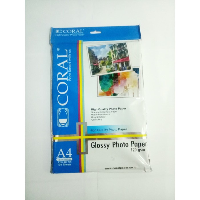 

Terlaris Kertas Foto Coral Glossy A4 120G