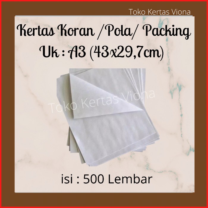 

Terlaris Kertas Koran/ Buram/Packing/Pola/Bungkus/ Sablon A3