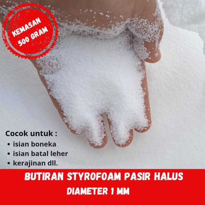 

Terlaris Butiran Styrofoam Halus/ Butiran Styrofoam Pasir / Diameter 1Mm 500 Gr