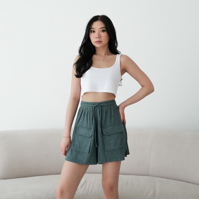 [Tavia] Lizy Short Pants / Celana Pendek Wanita / Bawahan Wanita / Highwaist Pants / Shorts / Celana Pendek Cargo