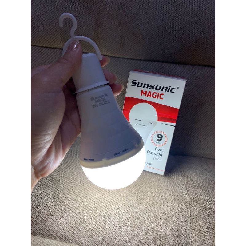 Lampu Bohlam Emergency Magic Sunsonic Led 9 Watt 9w Putih Terang