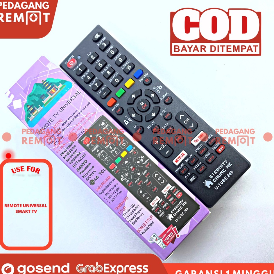 Ready Stock Remot Remote TV Android Smart TV Tabung LCD LED Multi Universal (Philips, Daewoo, Toshib