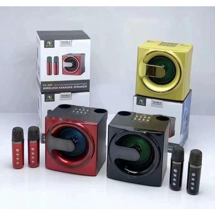 Ys 207 Speaker Bluetooth Karaoke Speaker Bluetooth 2 Mic Wireless Kulitkuacistore