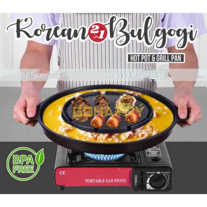 Grill Pan Steamboat 2In1 Bulgogi Pan Guddiesboiesstore