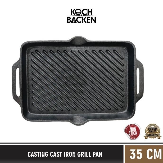 Koch&Backen Grill Cast Iron Panggangan Besi Cor Casting Iron Pan Foilamilin