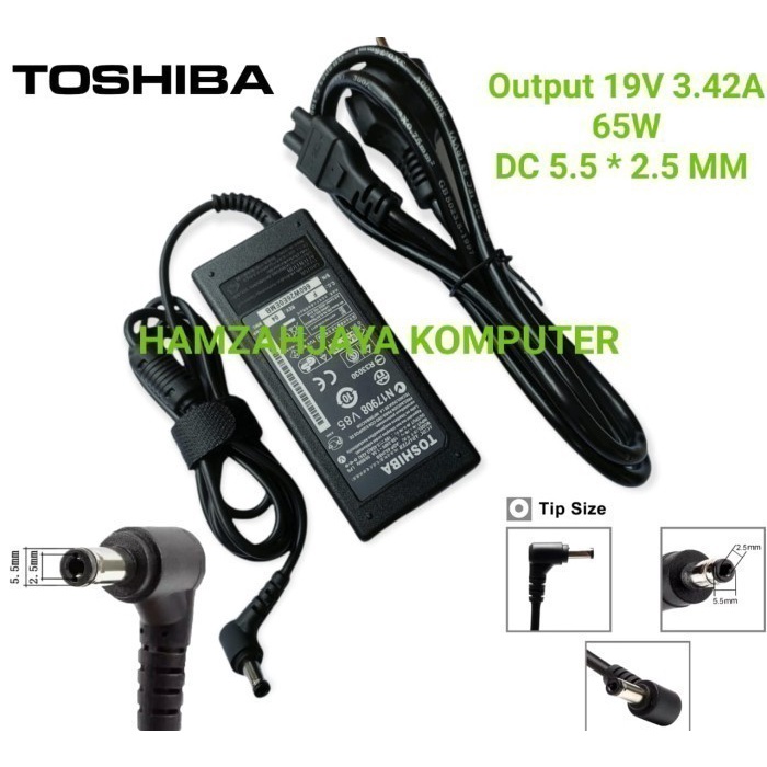 Lapko Adaptor Charger Laptop Toshiba 19V 3.42A 5.5*2.5 Original N17908 V85