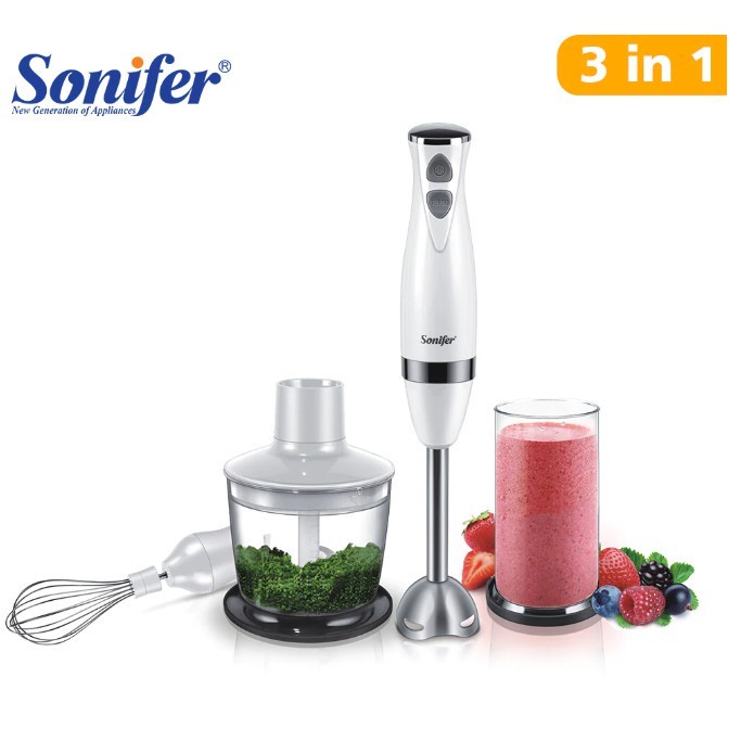 SONIFER SF-8044 Blender Tangan Hand Blender Complete Set & Chopper