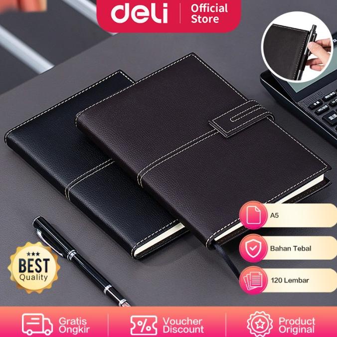 

Deli Leather Cover Notebook Buku Catatan Agenda Kulit Magnetic En142L