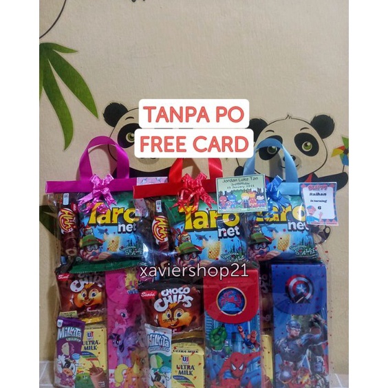

✓ Paket snack ulang tahun anak + tempat pensil karakter + FREE CARD/GOODIE BAG ULANG TAHUN