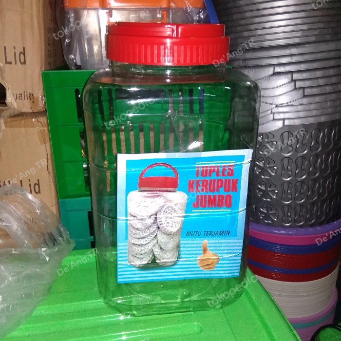 Terlaris Toples Kerupuk Plastik Jumbo Bening